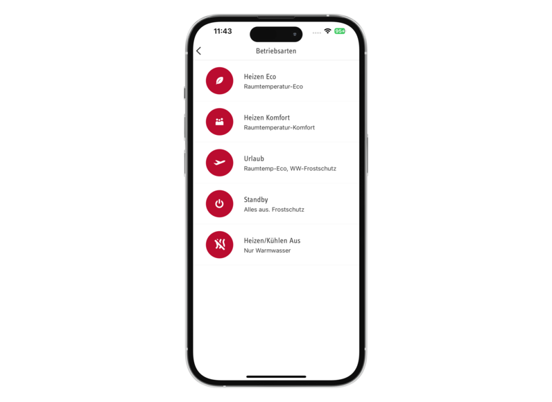 STIEBEL ELTRON Regulace / energetický management MyStiebel-App iOS